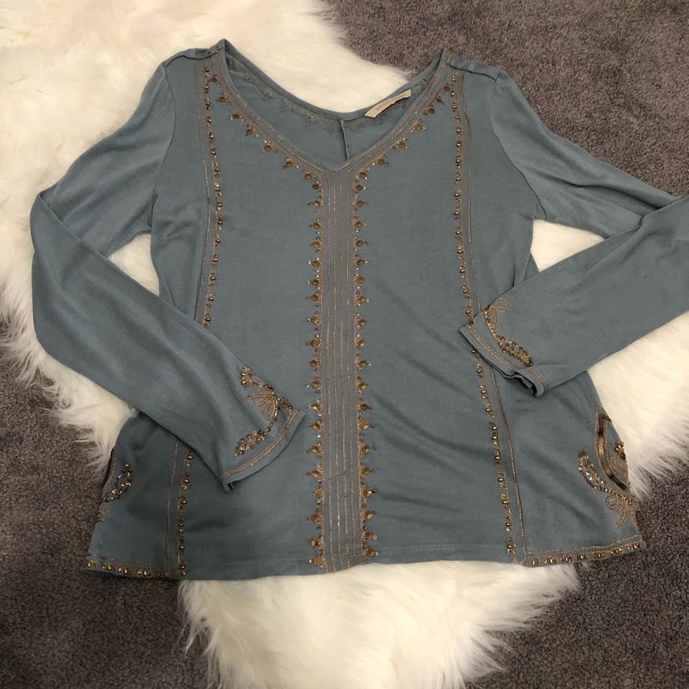 Soft Surroundings embroidered top. Size XS